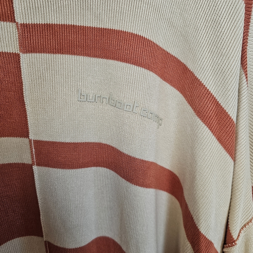 Burn Boot Camp Oversized Striped Crewneck Sweater Colorblock Drop Sleeve - Picture 5 of 8